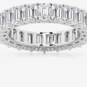 6 carat Elegant 14k White Gold Lab Diamond Women's Eternity Band E VS1